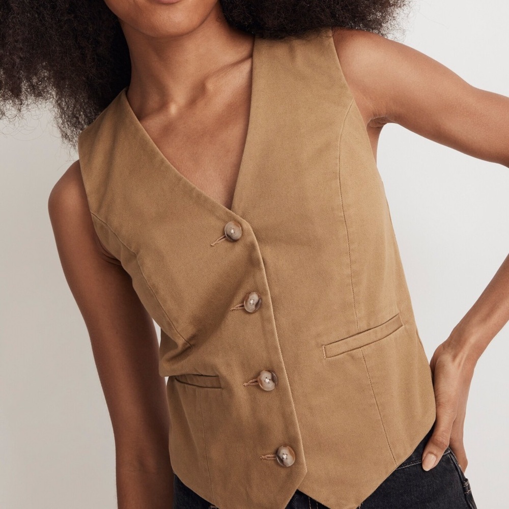 Madewell Button-Front Vest in (Re)generative Chino